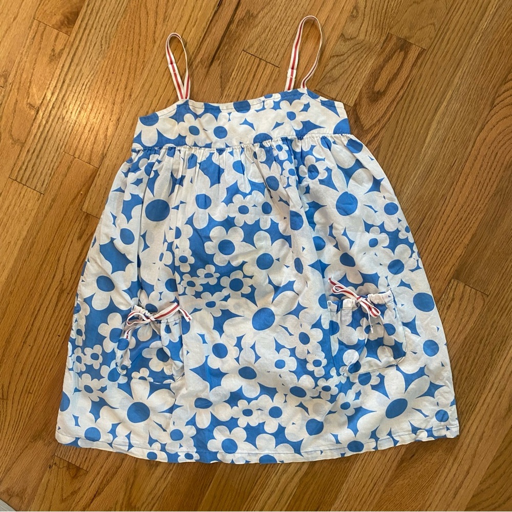 Mini Boden Blue and White floral sun dress size 10